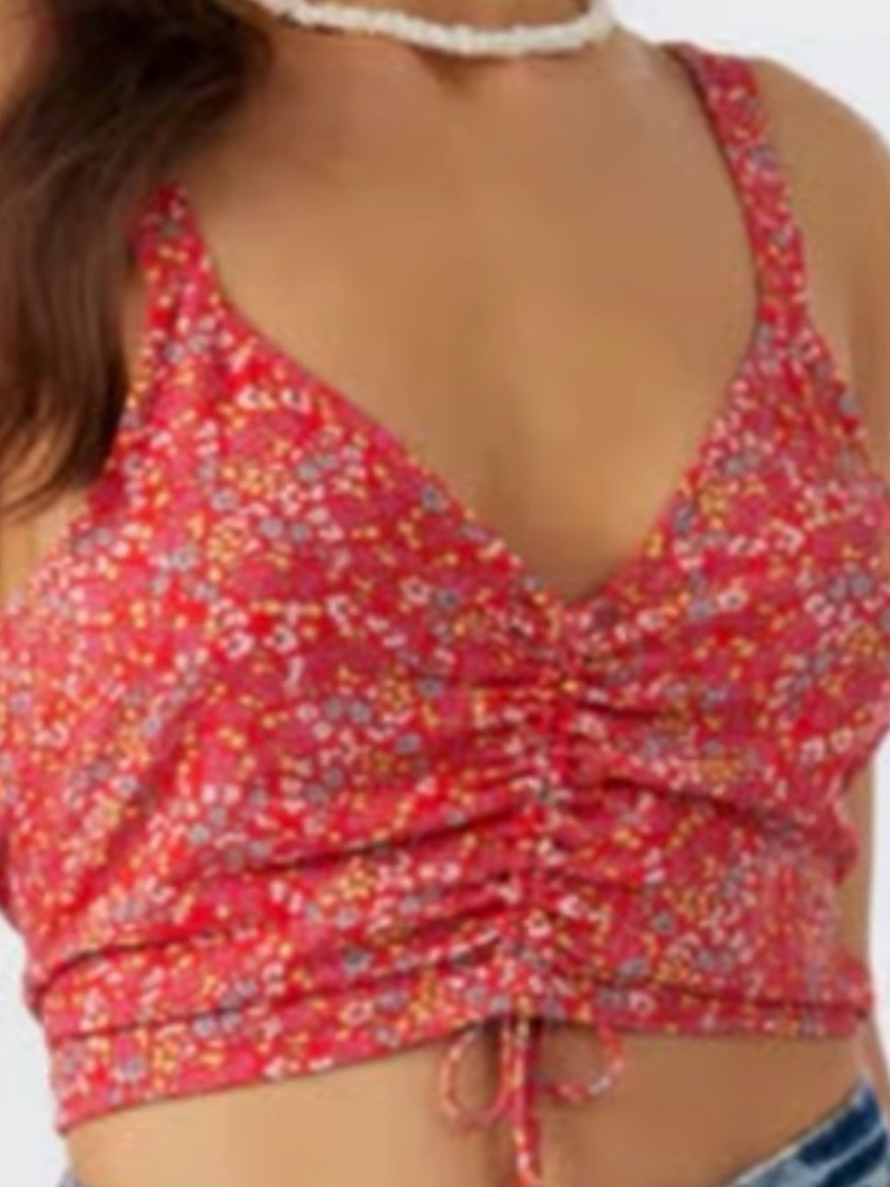 O'Neill Kiki DitsyFloral Ruched Crop Tank
